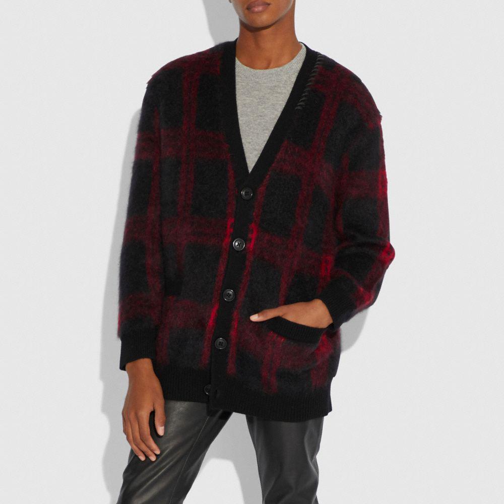 supreme plaid mohair cardigan