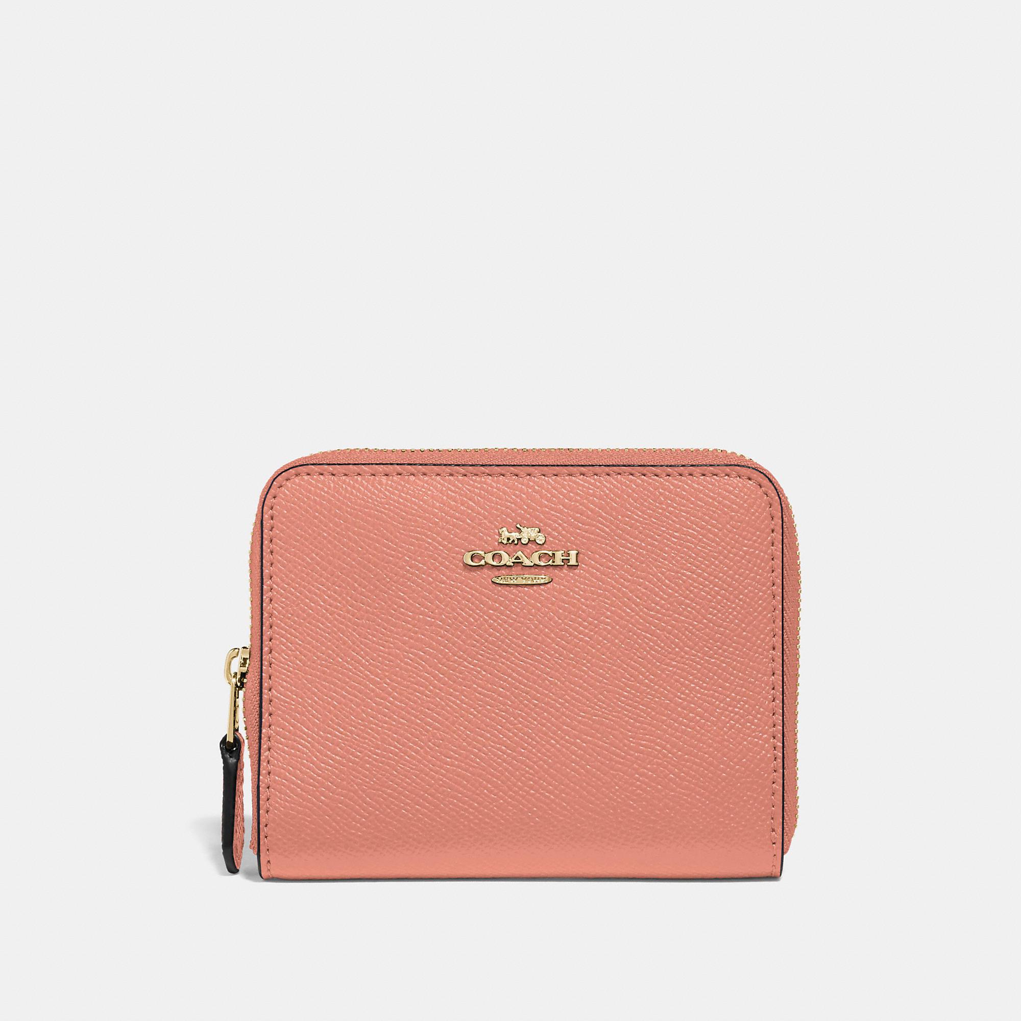 COACH Small Zip Around Wallet in Pink | Lyst