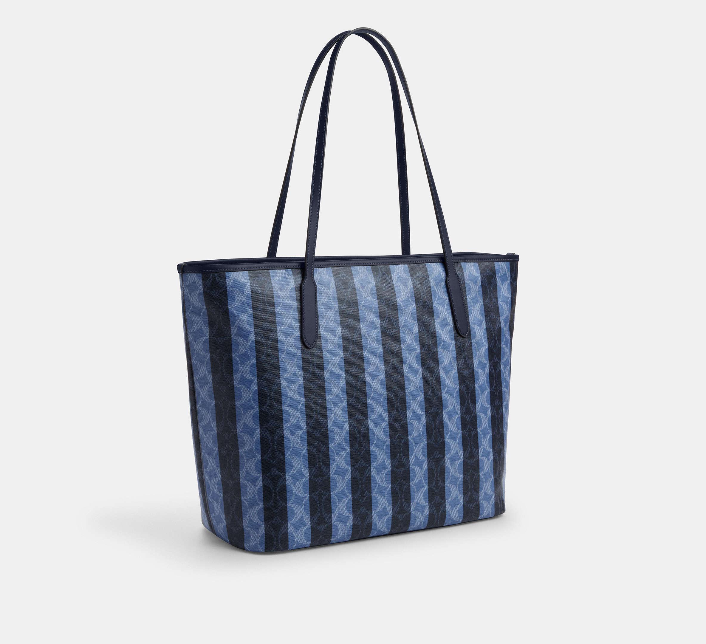 COACH Large City Tote Bag With Stripe in Blue Lyst UK