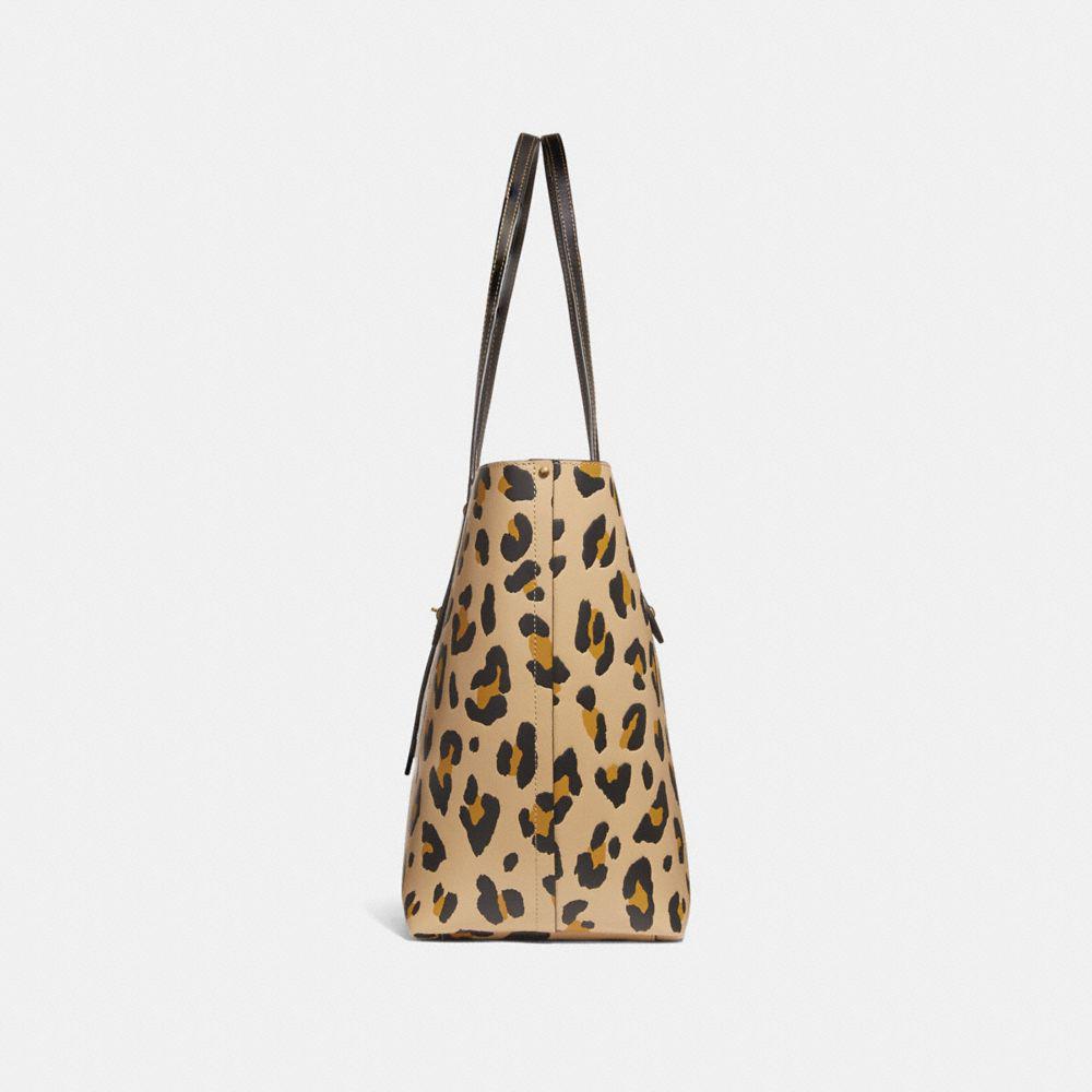 coach leopard market tote