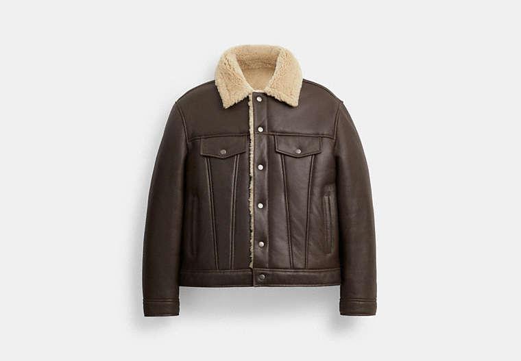 Coach Shearling Jacket Men COACH Shearling Trucker Jacket In Black
