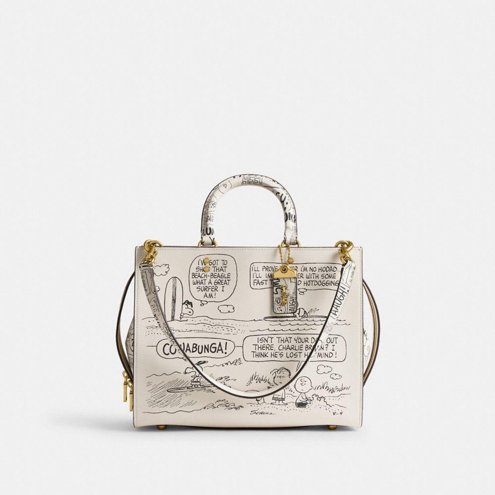 COACH X Peanuts Rogue Bag With Newspaper Print in White | Lyst