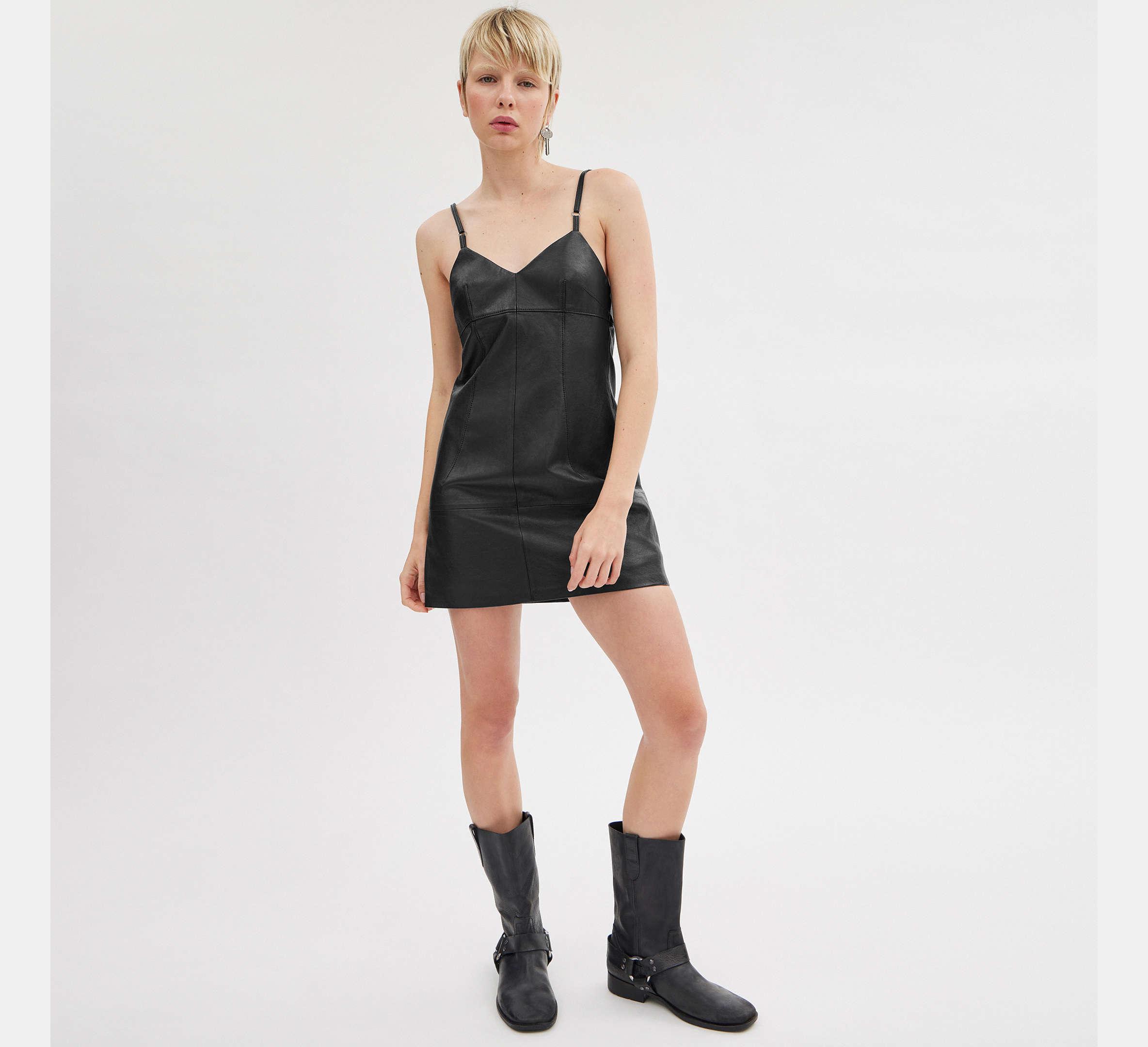 Short leather dresses sale