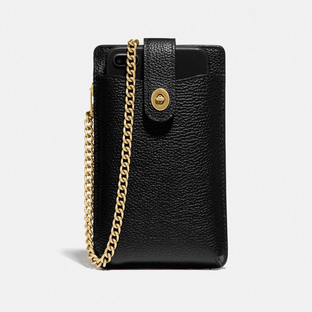 COACH Turnlock Chain Phone Crossbody in Black | Lyst