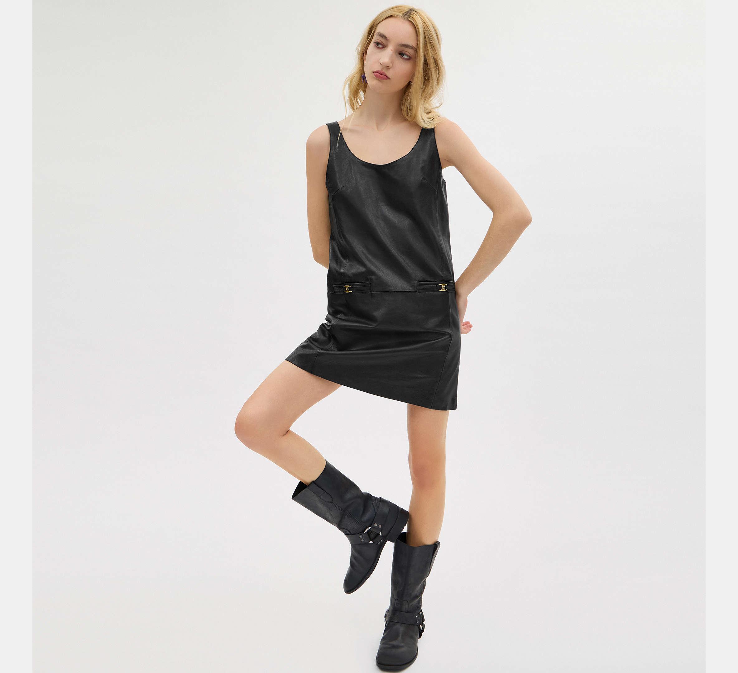 COACH Heritage C Leather Dress in Black Lyst UK