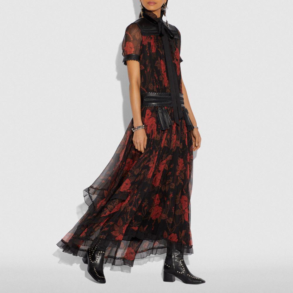 coach rose print dress