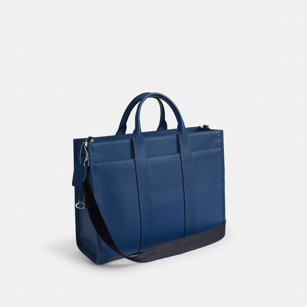 COACH ネイビー レザーウェスリー トートバッグ COACH Wesley Tote in Blue for Men | Lyst