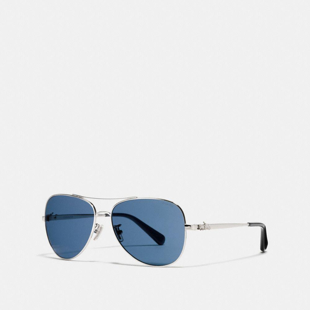 COACH Horse And Carriage Metal Pilot Sunglasses in Blue | Lyst