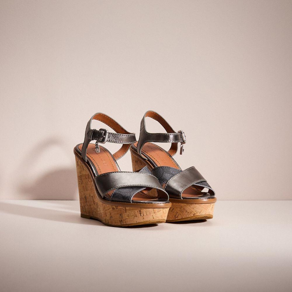 Coach cross band high wedge sandal sale