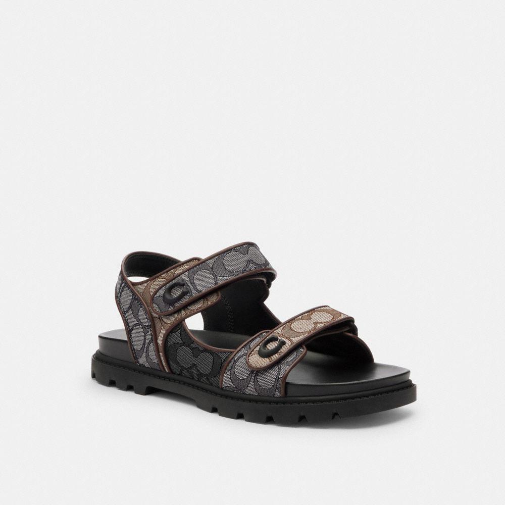 COACH Platform Sandal In Signature Jacquard in Black for Men Lyst
