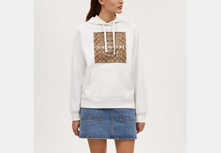 coach シグネチャー スクエア フーディー coach-White-Signature-Square-