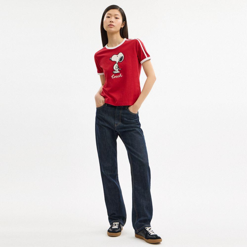 COACH Coach X Peanuts Ringer T-Shirt in Red | Lyst
