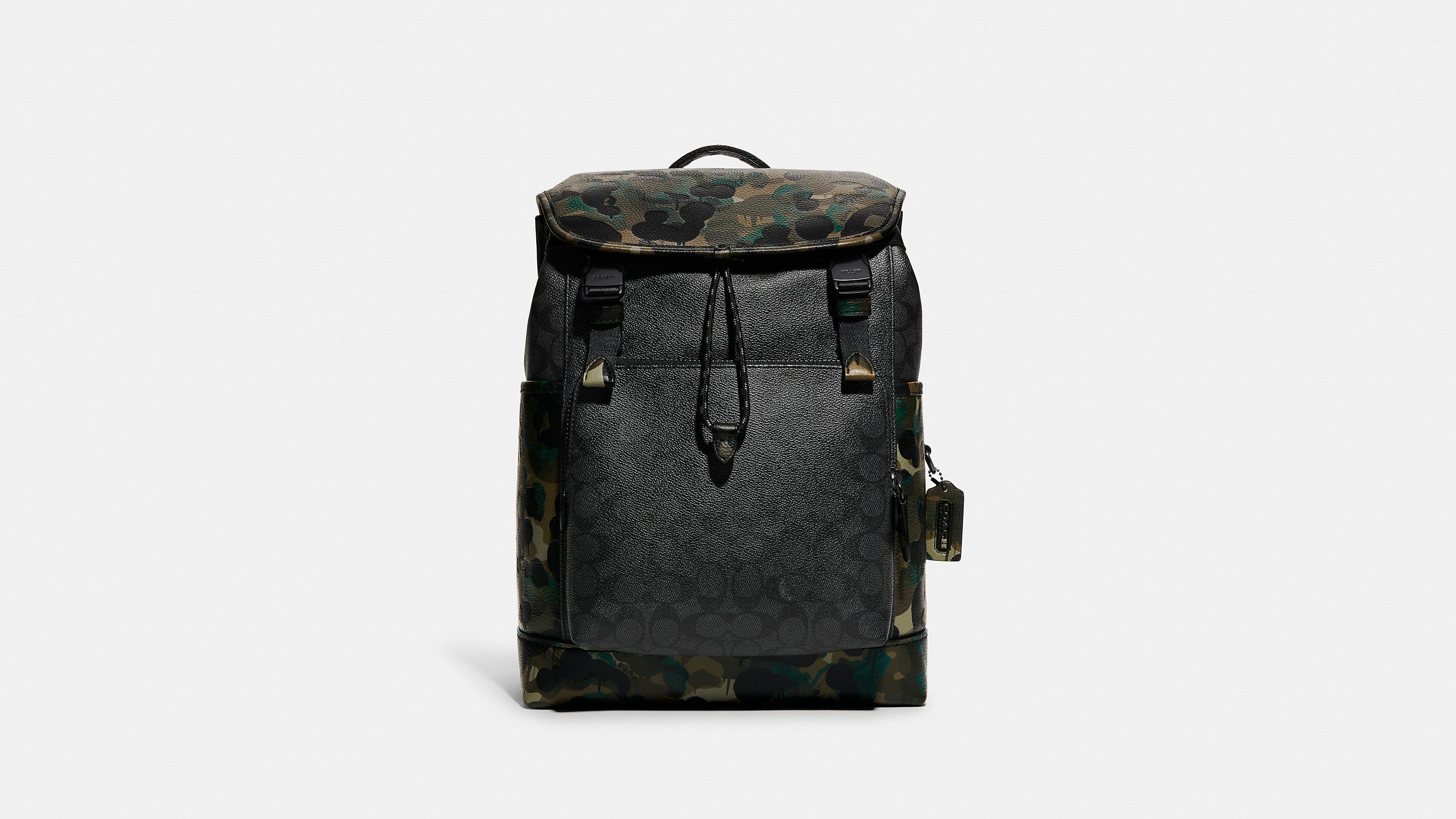 League Flap Backpack With Camo Print Grey
