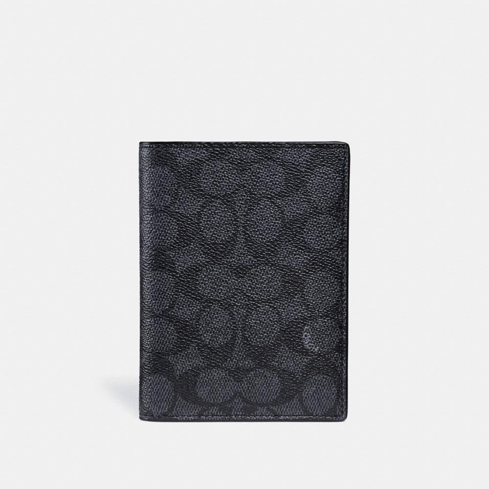 COACH Passport Case In Signature Canvas in Charcoal (Black) for 