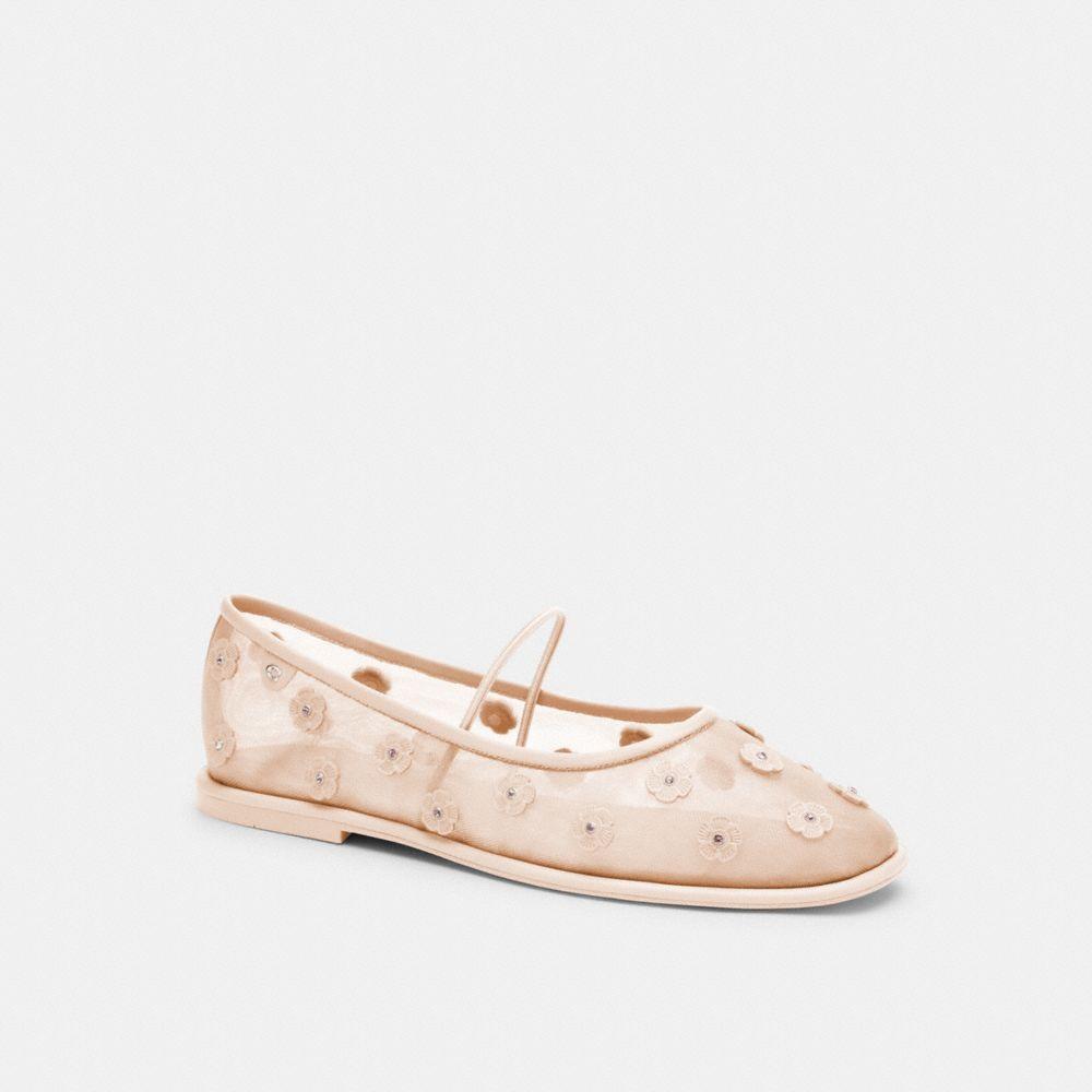 COACH Emilia Mary Jane With Tea Rose in Natural | Lyst