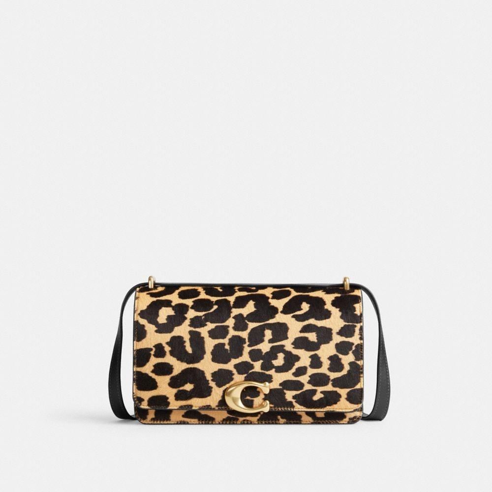 COACH Bandit Shoulder Bag In Haircalf With Leopard Print in Black | Lyst