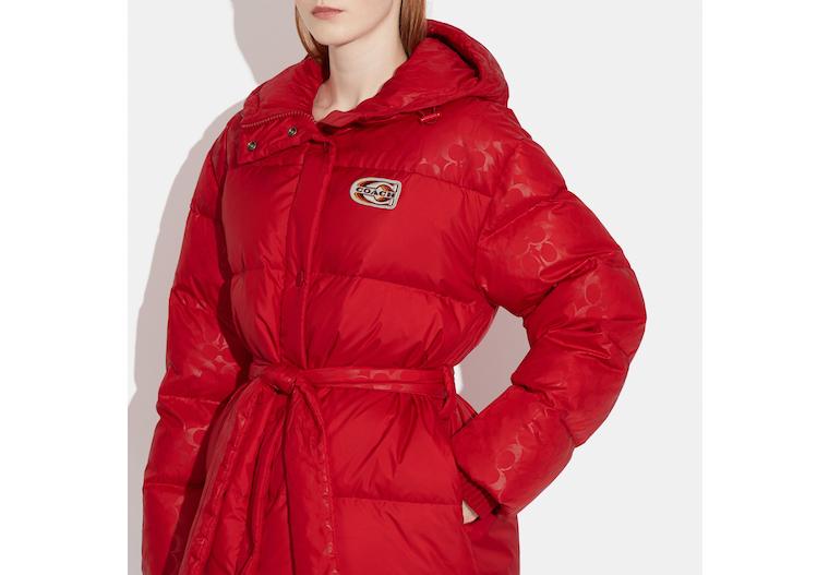 Coach red puffer jacket Clearance