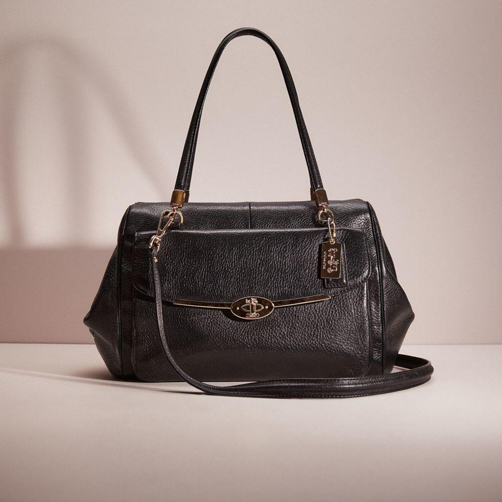COACH Restored Madison Madeline East/west Satchel In Leather in Black