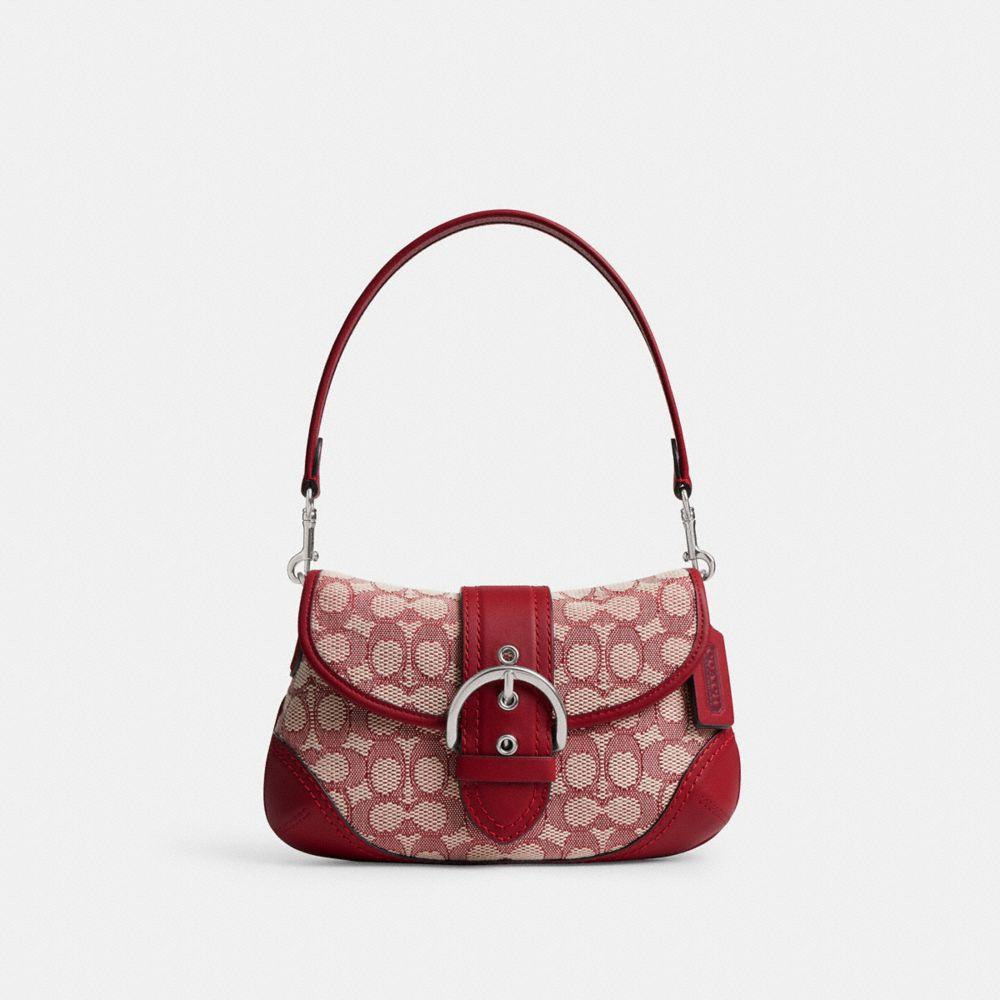 COACH Soho Flap Bag In Signature Textile Jacquard in Red | Lyst