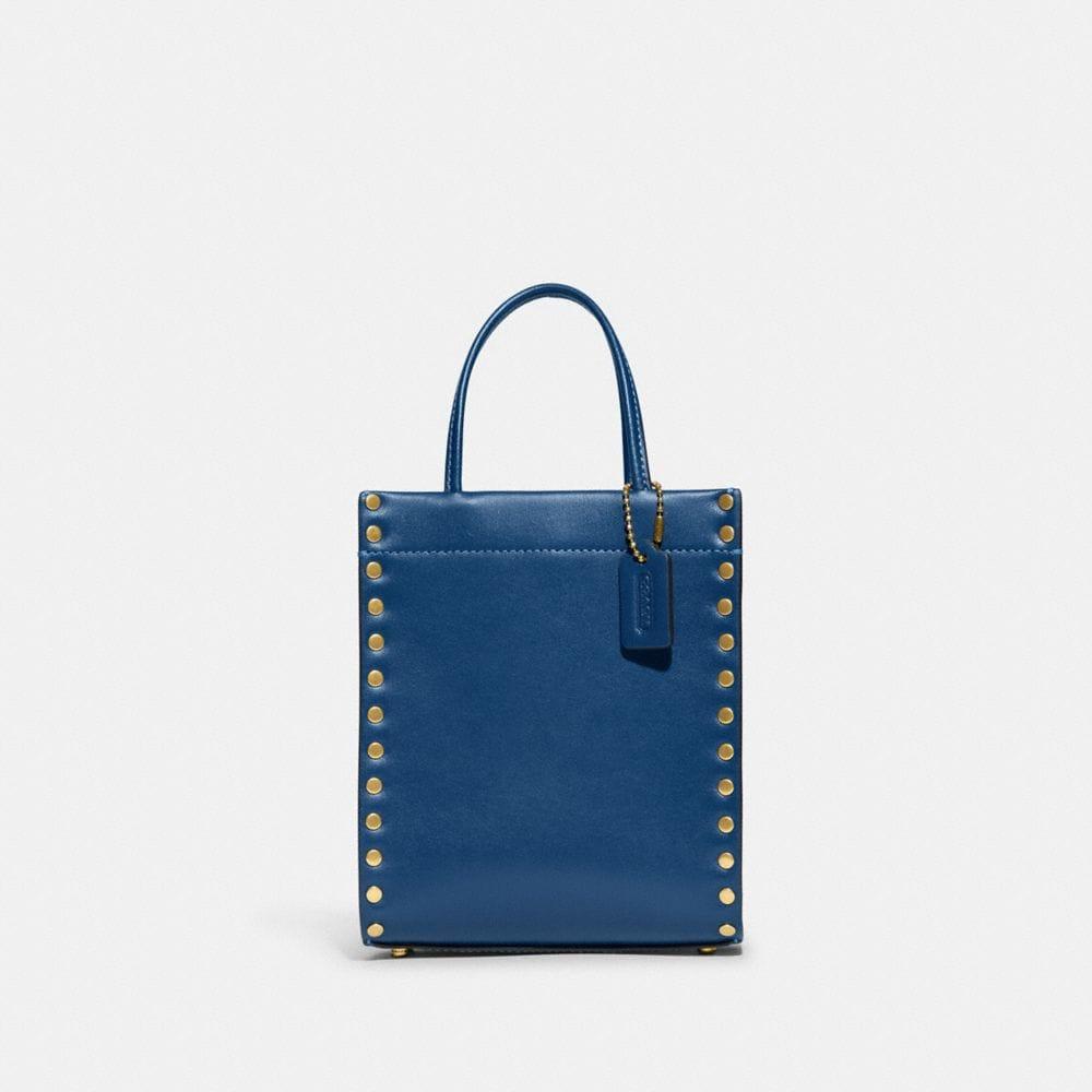 COACH Mini Cashin Tote With Rivets in Blue Lyst