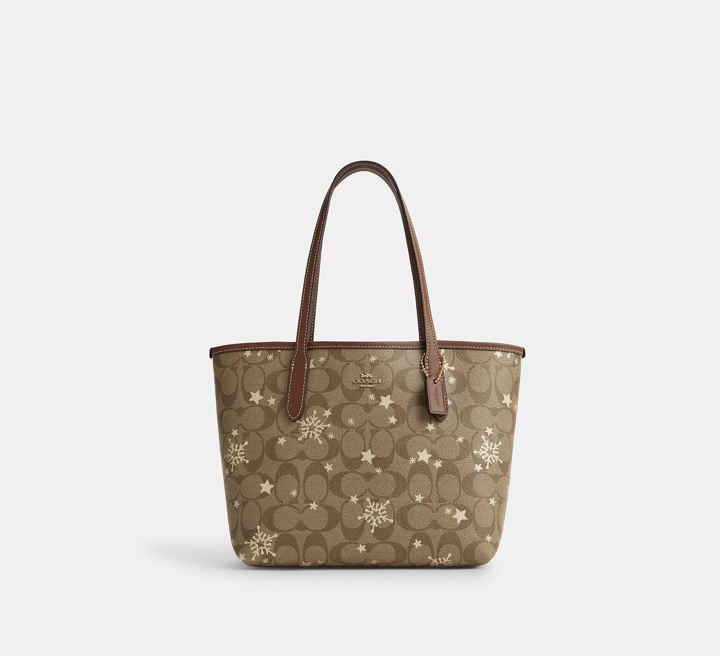 COACH Mini City Tote Bag With Star And Snowflake Print - Yellow | Leather |  Lyst UK