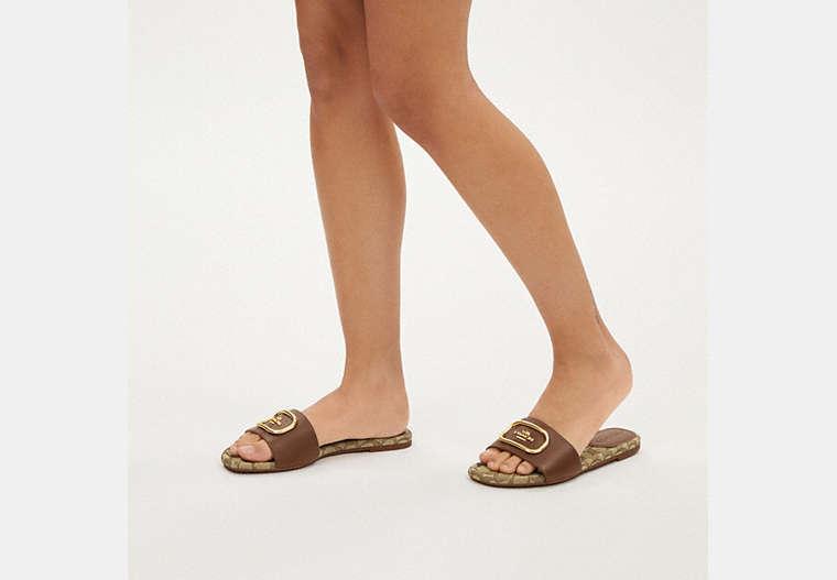 COACH Evy Sandal in Brown | Lyst