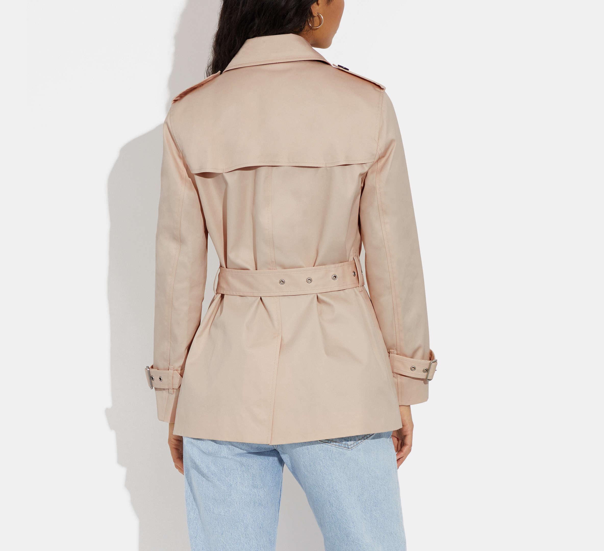 Coach pink hotsell trench coat