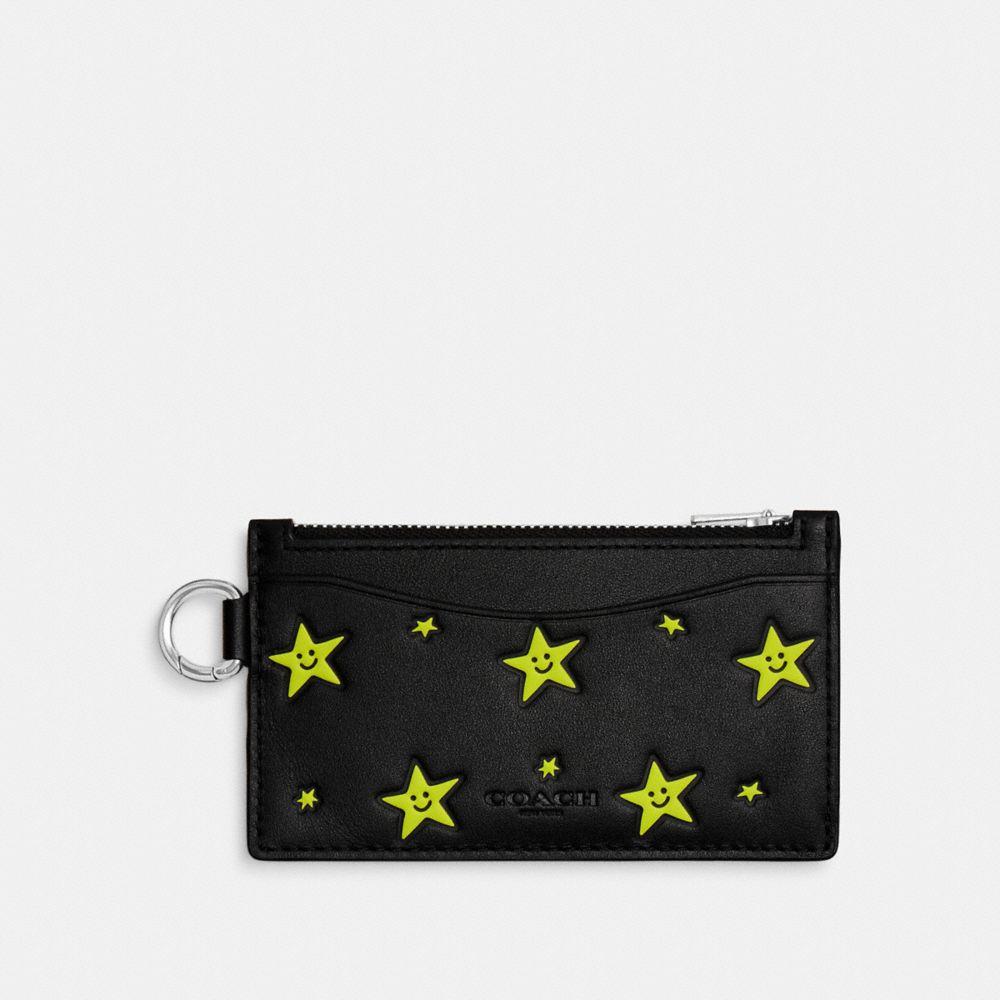 COACH Cosmic Zip Card Case With Star Print in Black Lyst