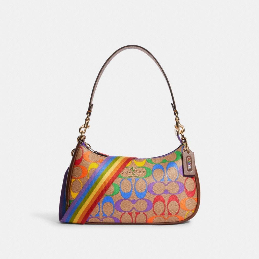 COACH Teri Shoulder Bag In Rainbow Signature Canvas | Lyst UK