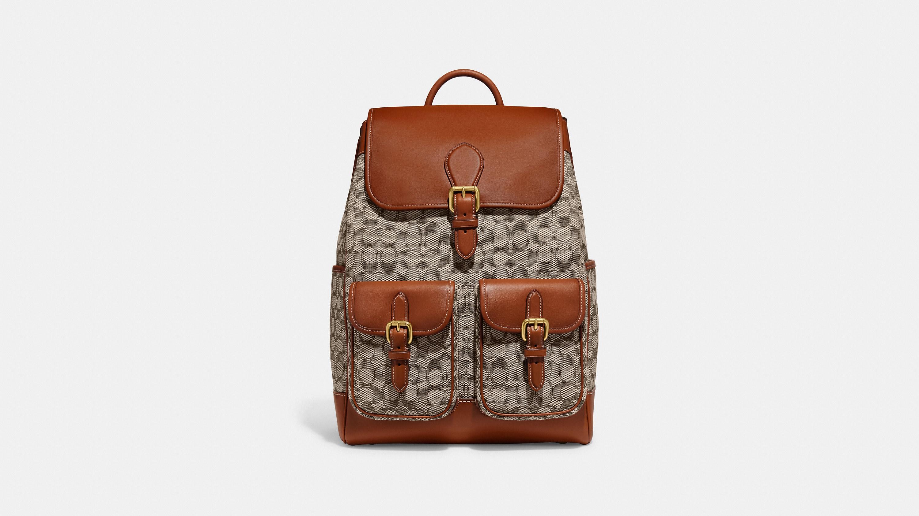 COACH Frankie Rucksack Aus Signature Textil Jacquard in Schwarz für