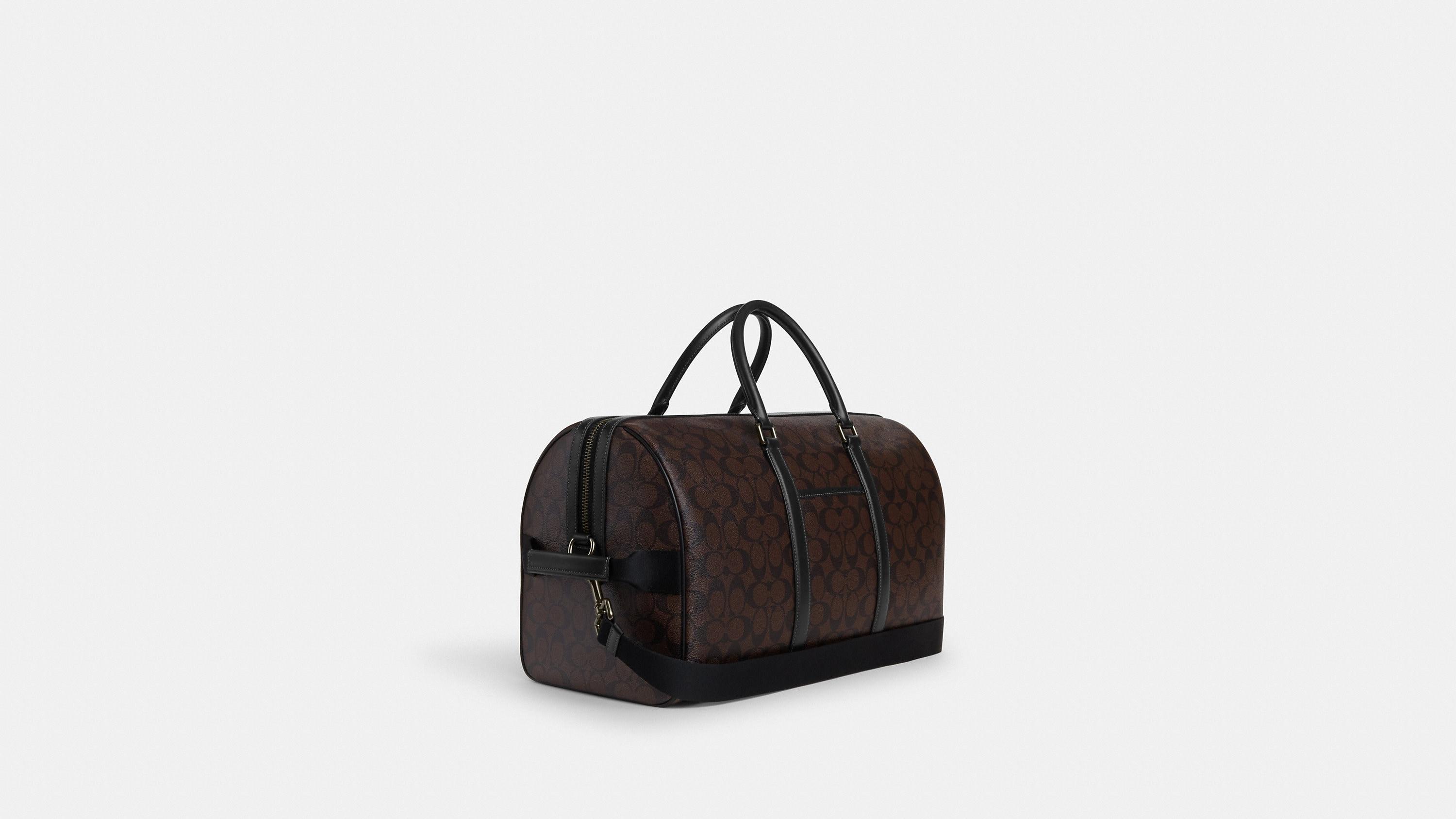 COACH Venturer Bag With Travel Patches Brown Pvc in Black for