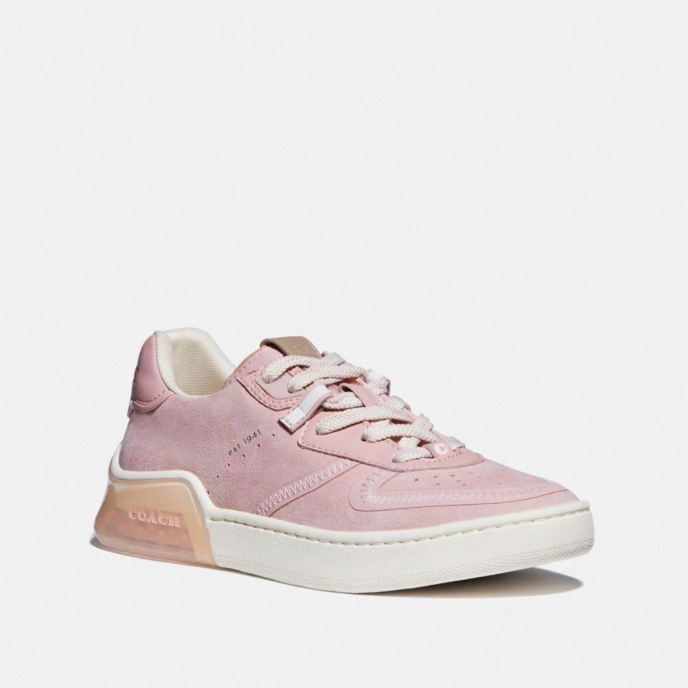 Pink coach shop tennis shoes