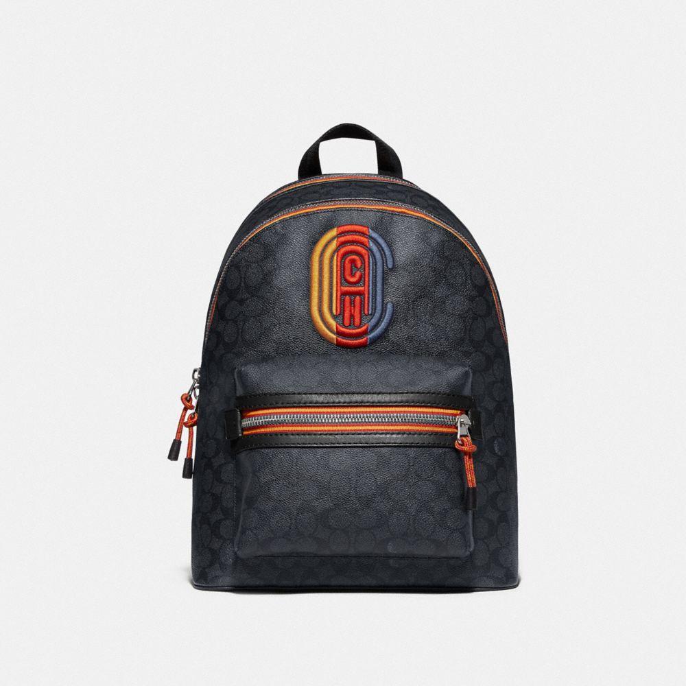 academy backpack in signature canvas with rexy