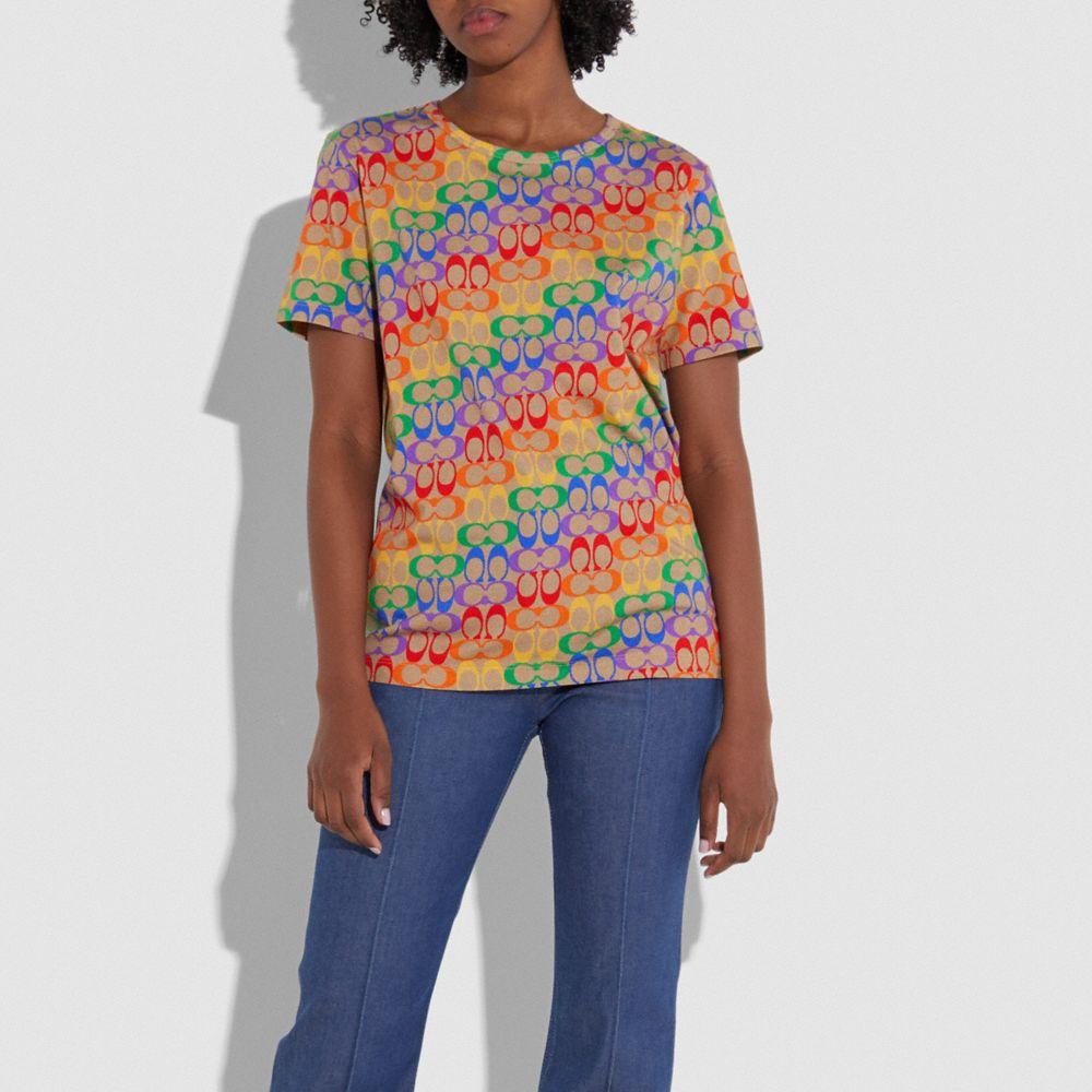 COACH Rainbow Signature T-shirt | Lyst