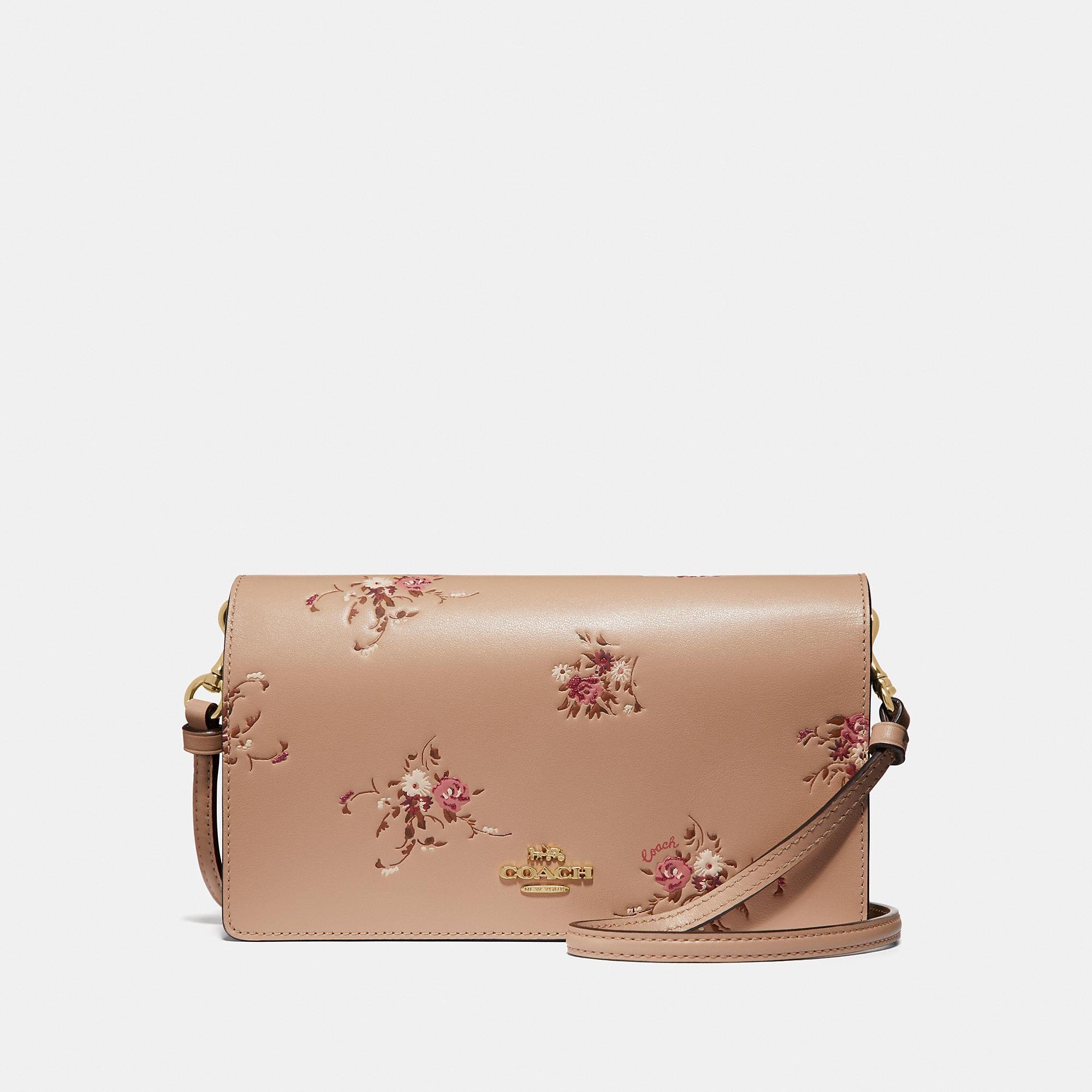 COACH Leather Hayden Foldover Crossbody Clutch With Floral Bundle Print