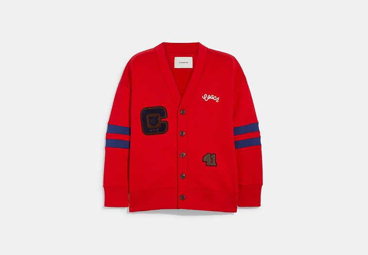 Red varsity cardigan deals