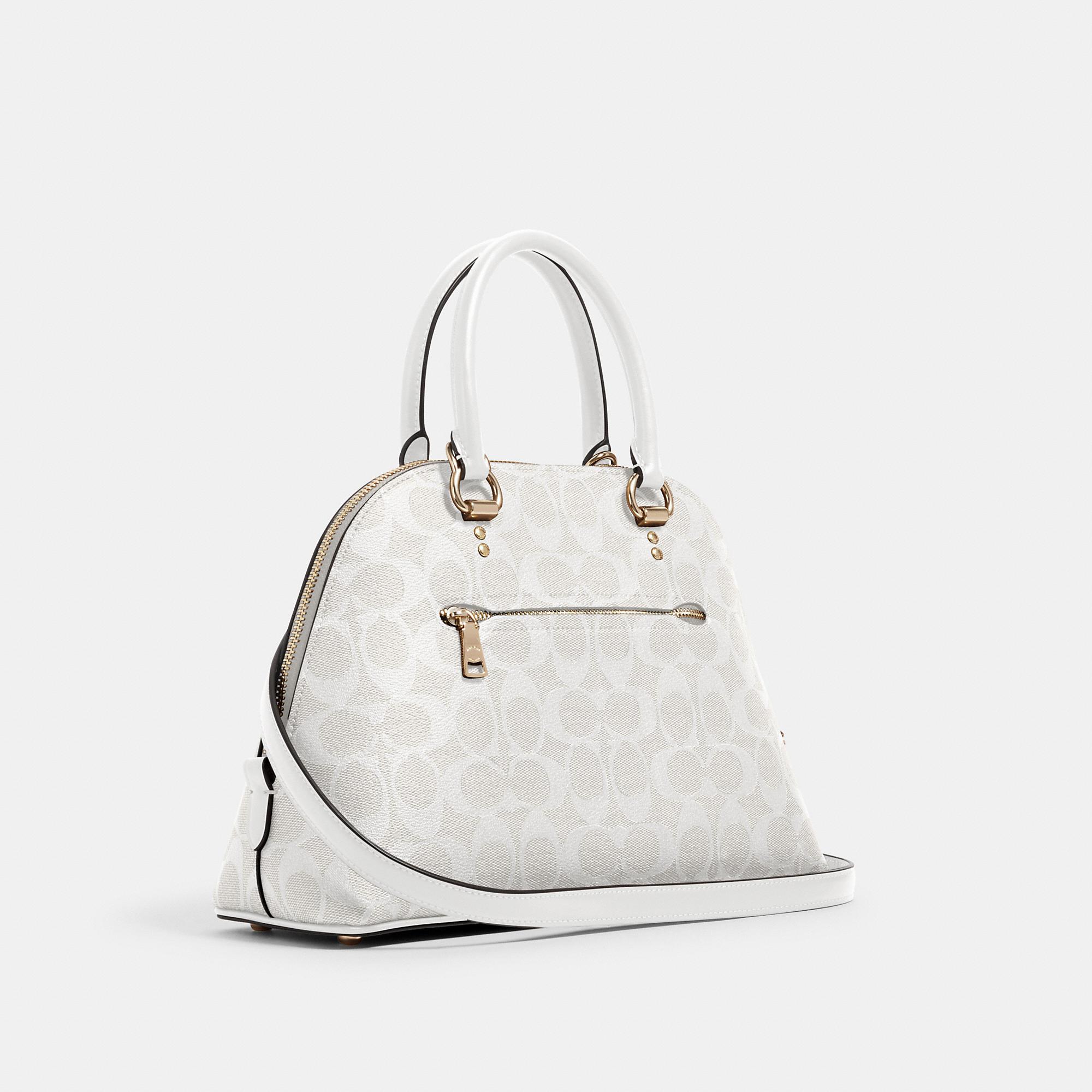 COACH Katy Satchel In Signature Canvas in White | Lyst