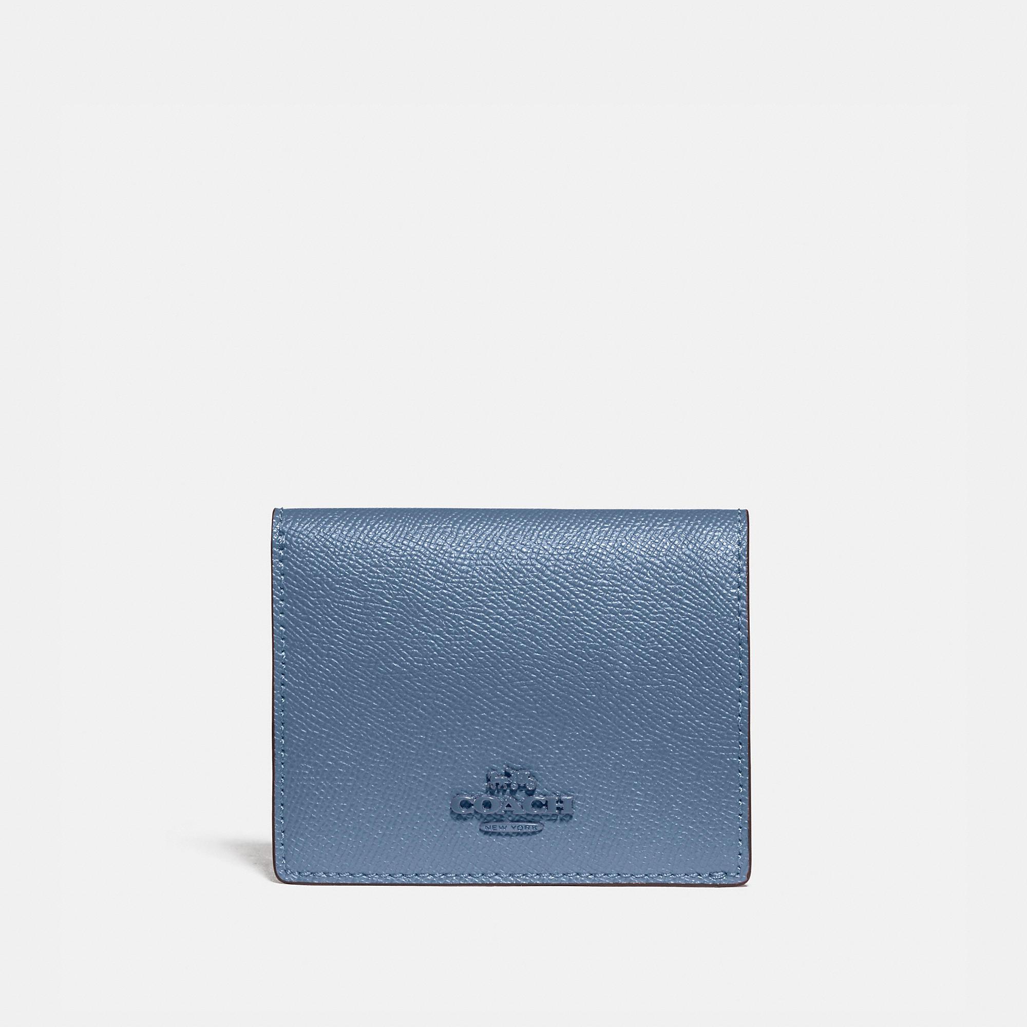 Coach card holder blue hot sale