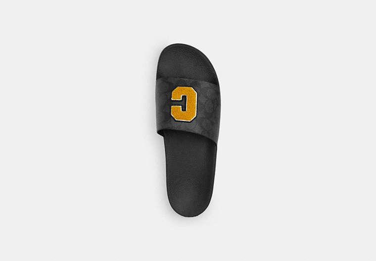 Coach Black and Yellow Slide Sandals with Varsity \'C\' Emblem Coach | Shoes | Coach Black And Yellow Slide Sandals With  main image 3