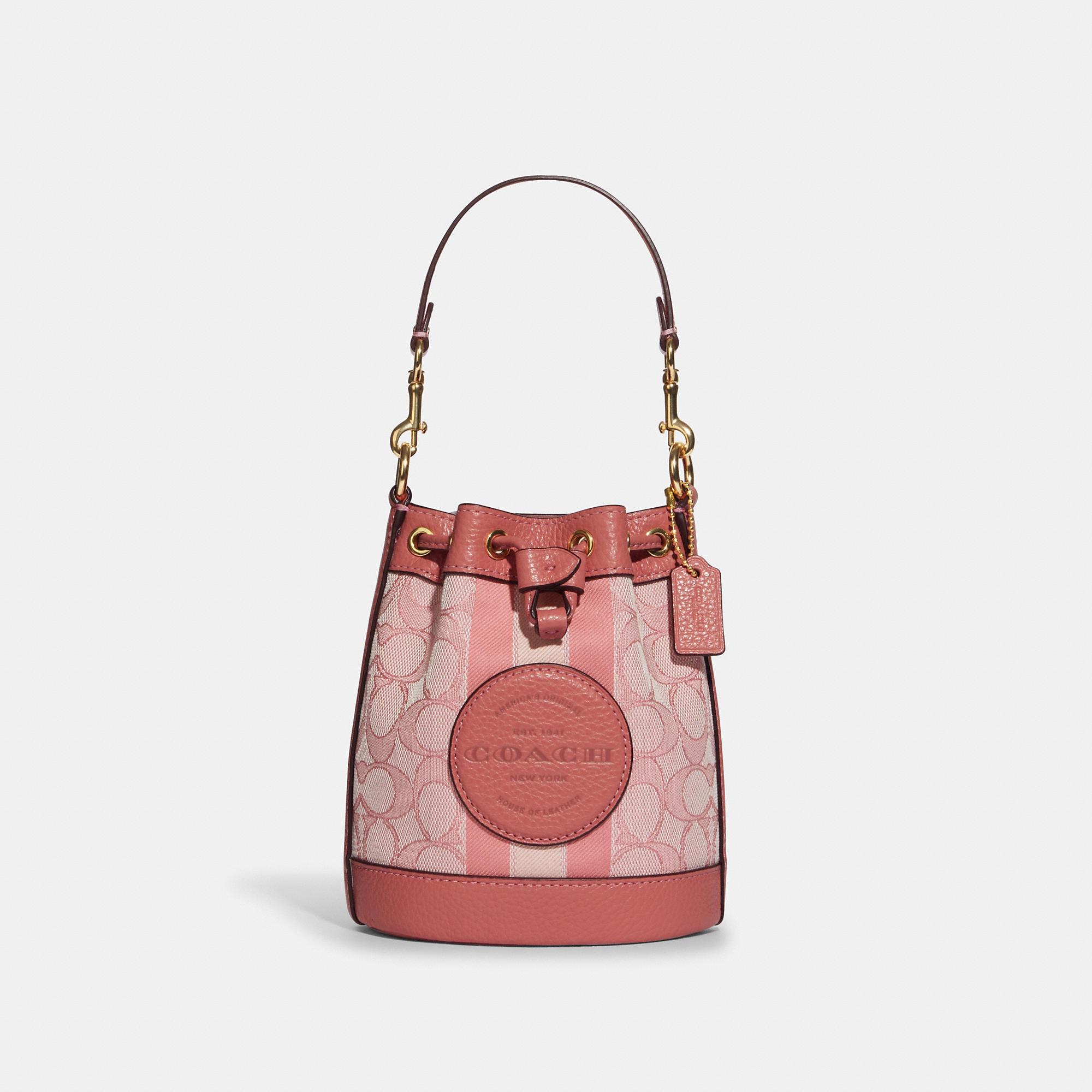 Dempsey Drawstring Bucket Bag In Signature Jacquard With Stripe And ...
