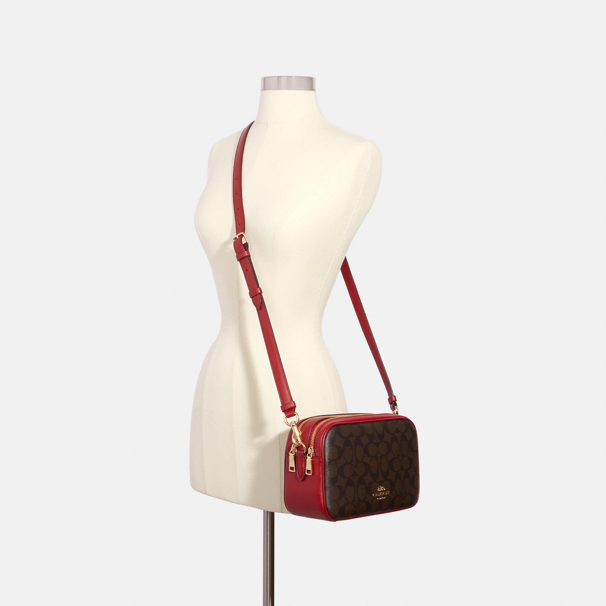 COACH Jes Crossbody Bag In Signature Canvas in Red | Lyst