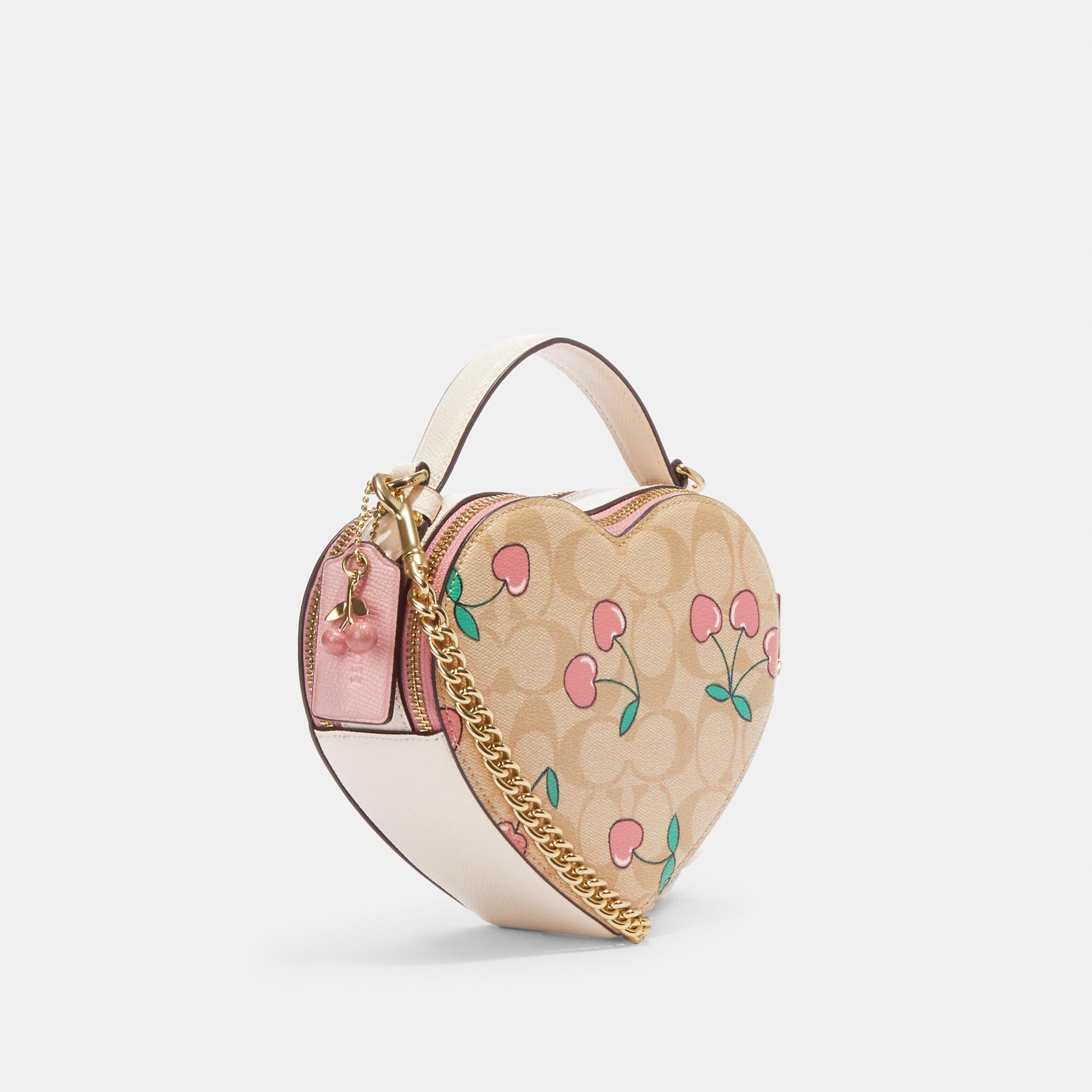 Coach Outlet Heart Crossbody In Signature Canvas With Heart Cherry Print in  Metallic | Lyst