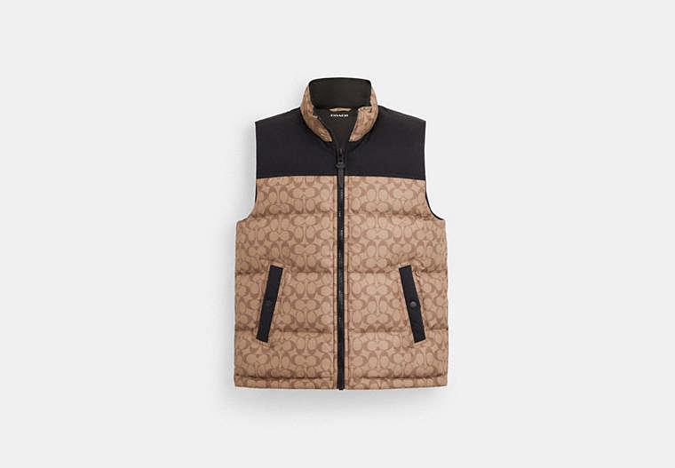 COACH Signature Down Vest in Brown for Men Lyst UK