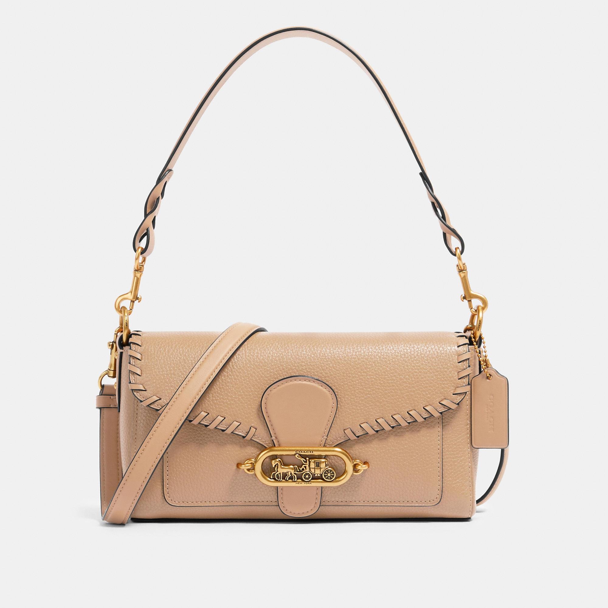 COACH Jade Shoulder Bag With Whipstitch in Natural | Lyst