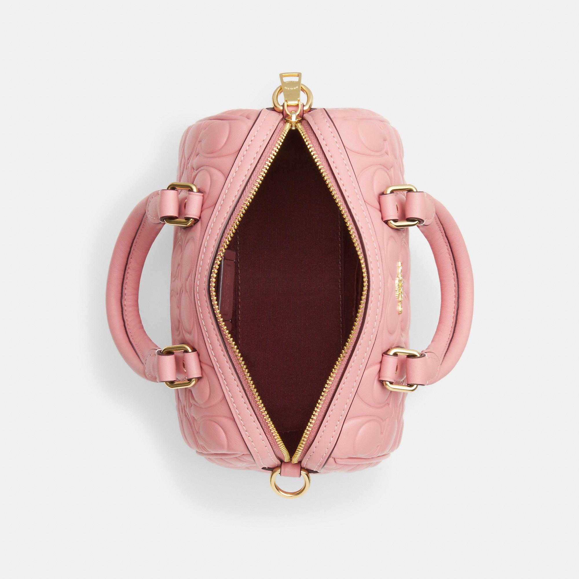 COACH Mini Rowan Crossbody With Signature in Pink | Lyst