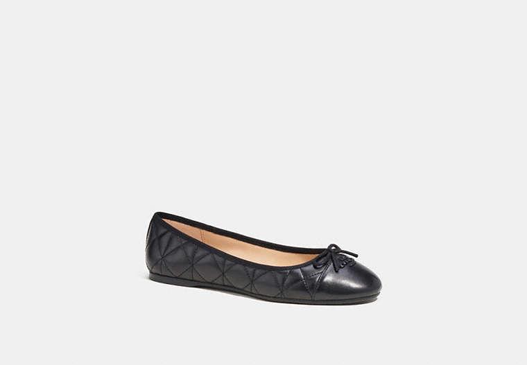 Black quilted cheap ballet flats