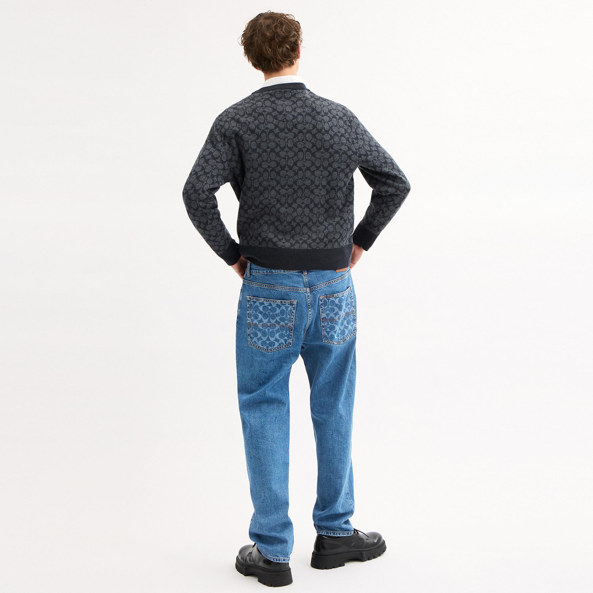COACH Straight Fit Denim Jeans in Blue for Men | Lyst