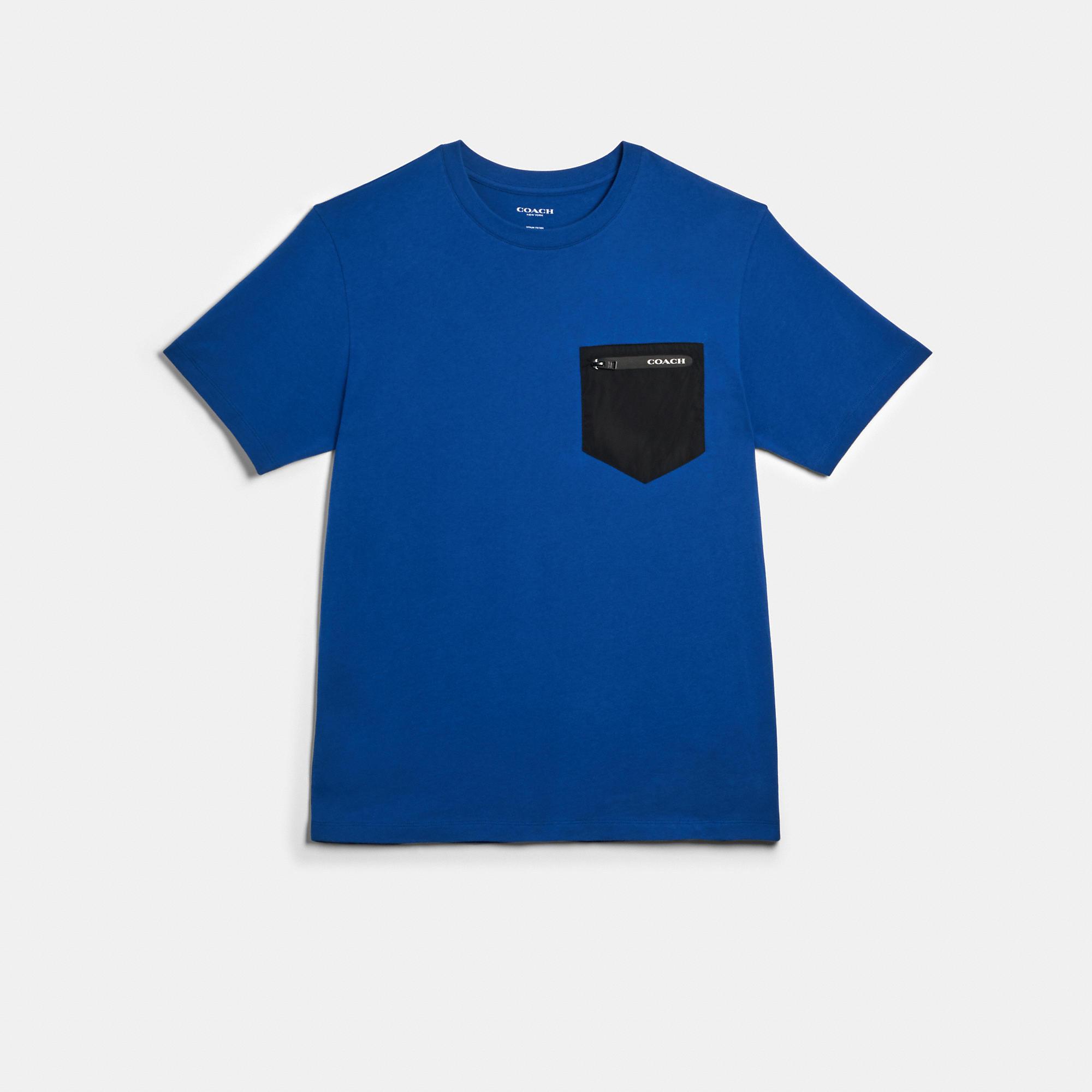 COACH Cotton Mixed Media T-shirt in Sapphire (Blue) for Men - Lyst
