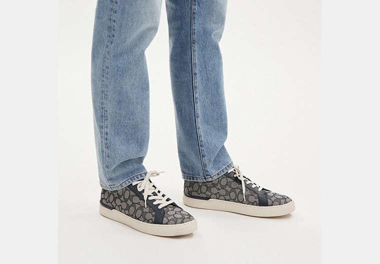 COACH Clip Low Top Sneaker In Signature Jacquard in Black
