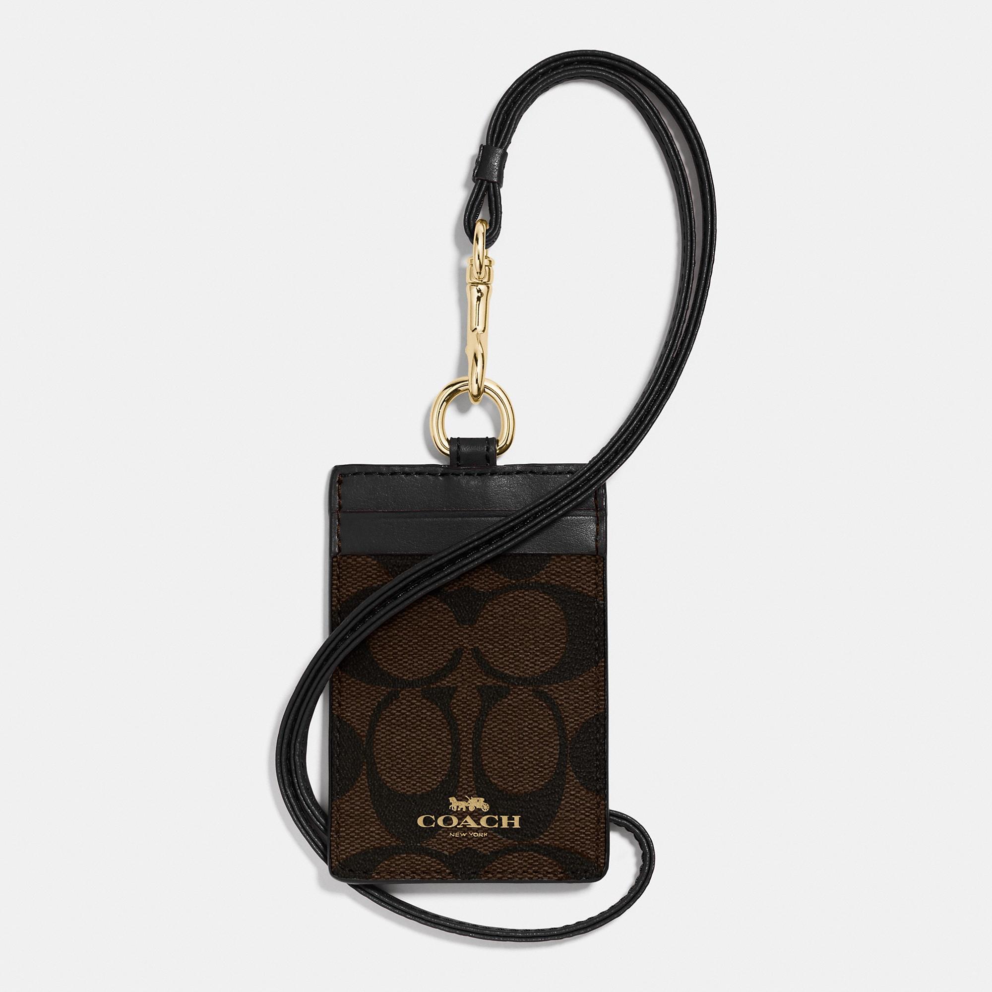 Coach Outlet Id Lanyard In Signature Canvas in Black Lyst